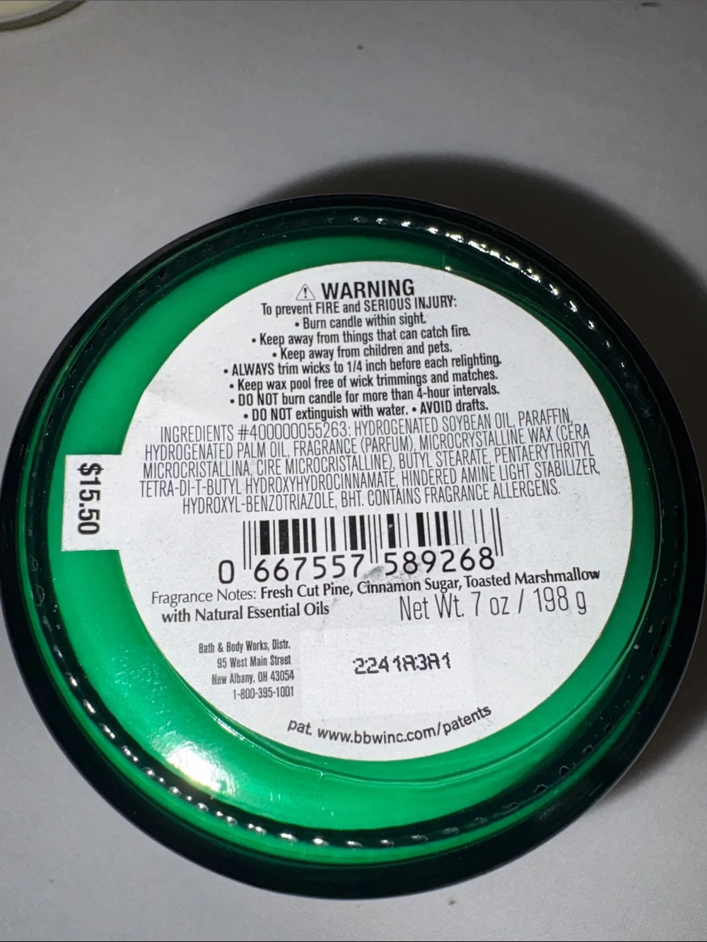 Bath & Body Works The Perfect Christmas Single Wick Candle Pine Sugar Marshmallo - Picture 3 of 3